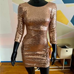 Rose gold sequin dress